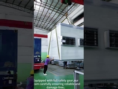 জেটেক্স কর্মীরা সাবধানে বড় এসি ইউনিটগুলো ট্রাকে তুলছেন, যা শিপমেন্টের জন্য প্রস্তুত করা হচ্ছে।